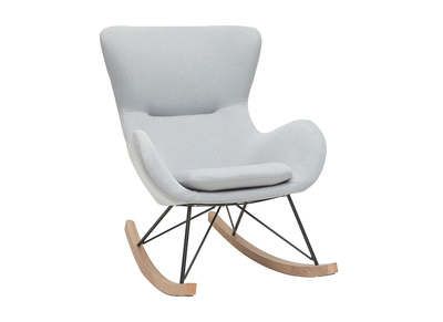 Rocking chair design en tissu gris clair ESKUA
