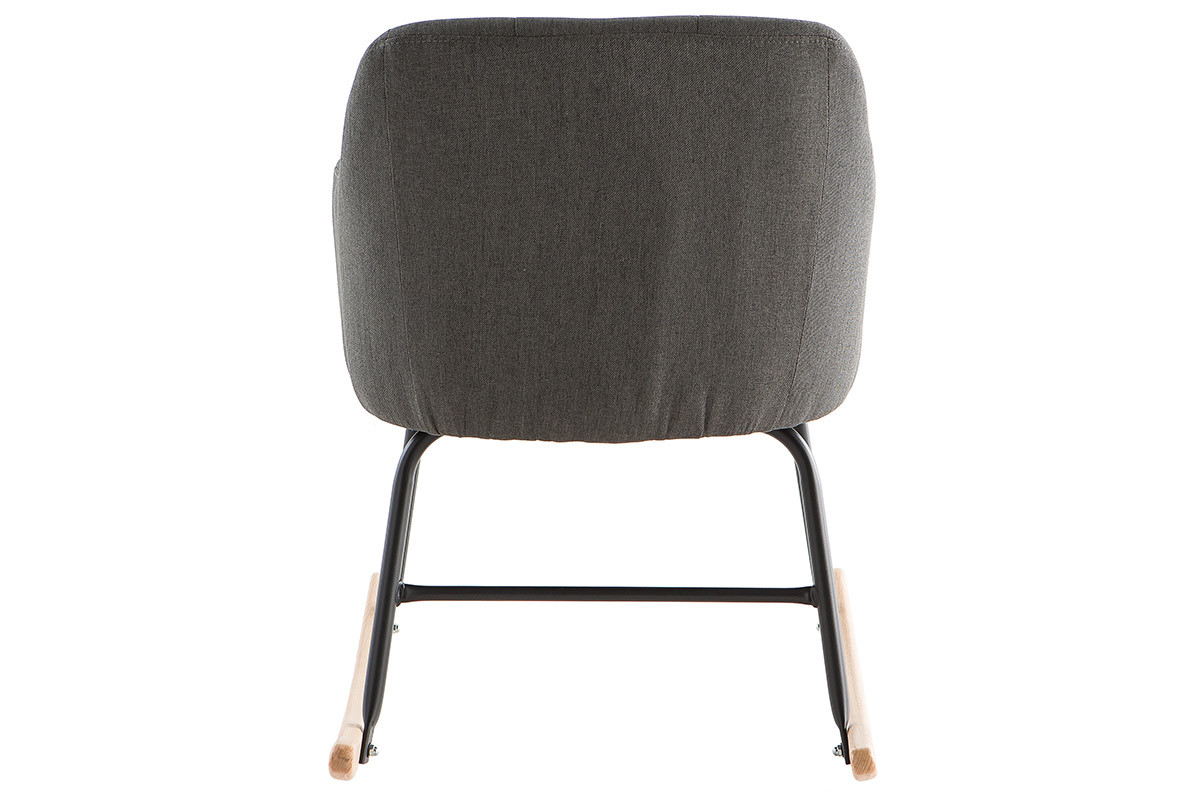 Rocking chair design en tissu gris fonc� BALTIK