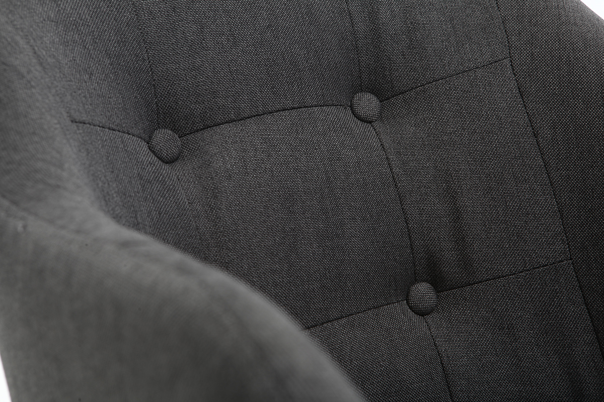 Rocking chair design en tissu gris fonc� BALTIK