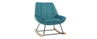 Rocking chair design en velours bleu pétrole BILLIE