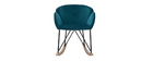 Rocking chair design en velours bleu pétrole RHAPSODY