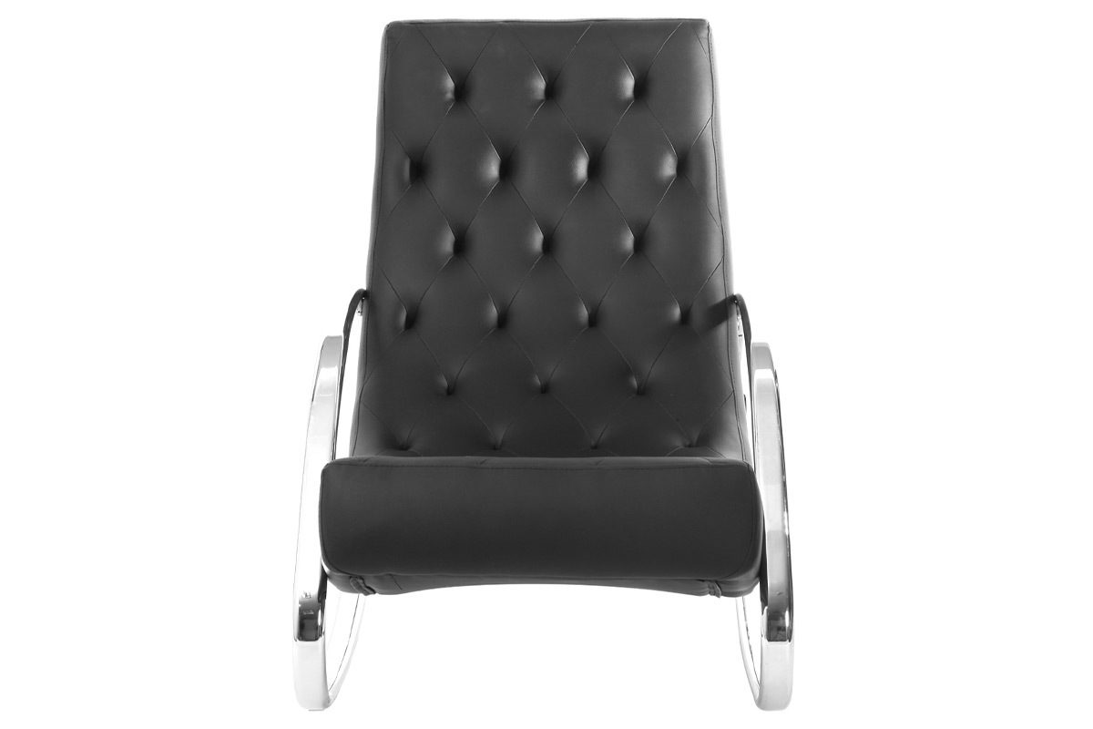 Rocking chair design noir CHESTY
