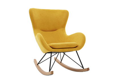Miliboo Rocking Chair Design Effet Velours texturé Beige Rhapsody