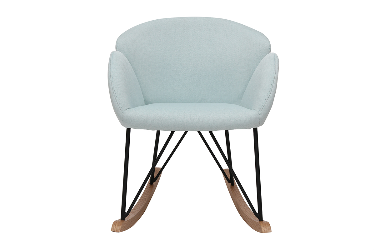 Rocking chair design tissu menthe � l'eau RHAPSODY