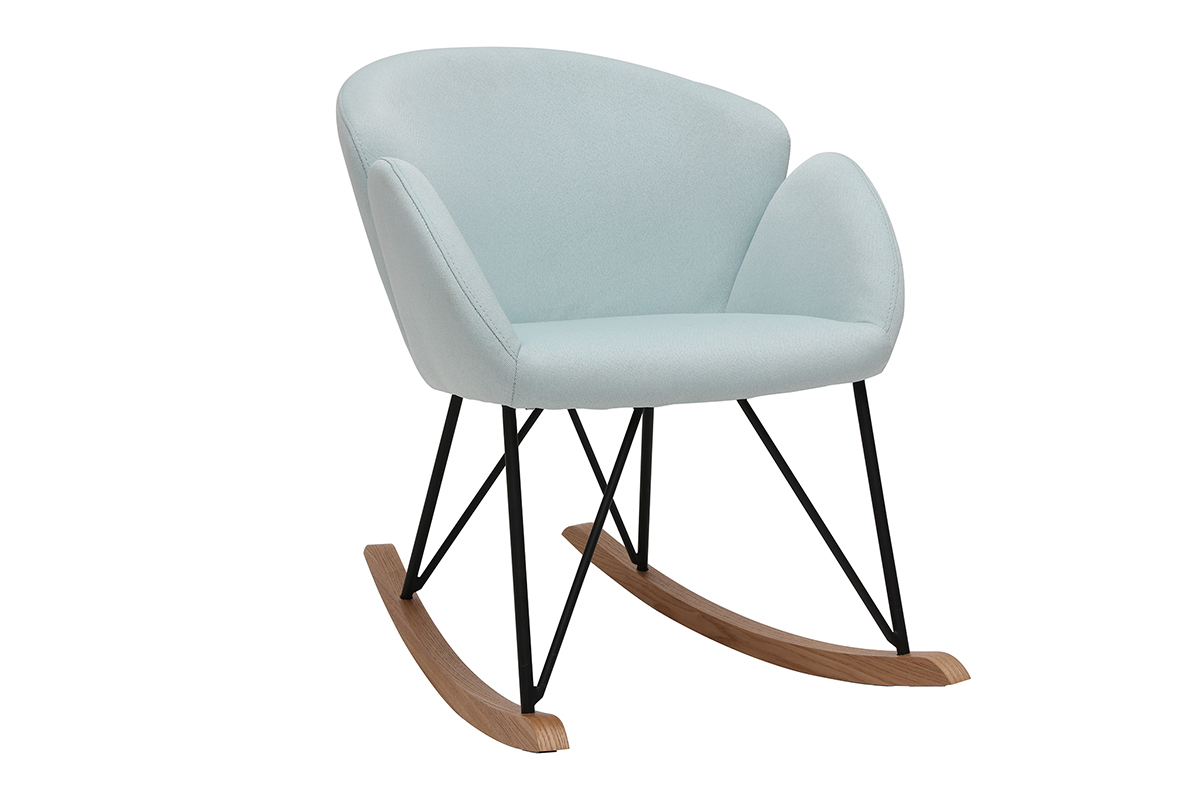 Rocking chair design tissu menthe � l'eau RHAPSODY