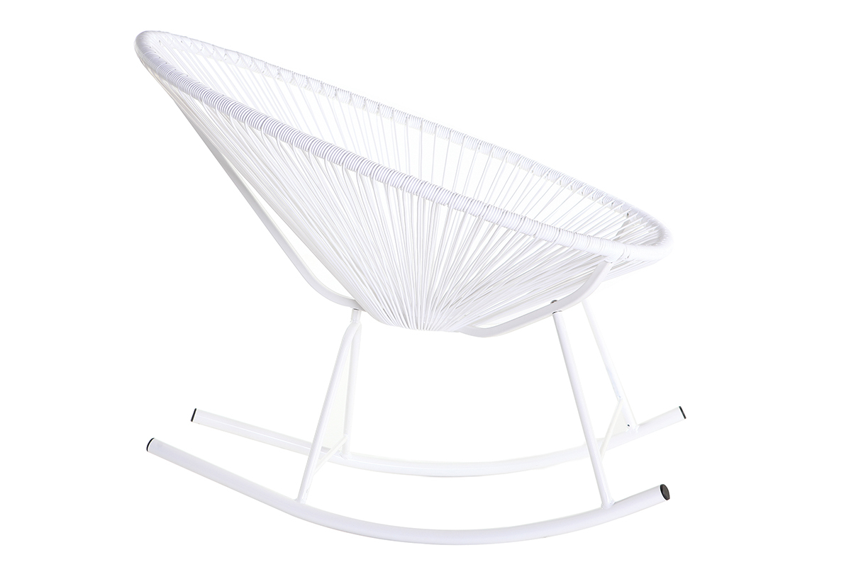 Rocking chair en fils de rsine blanc BELLAVISTA