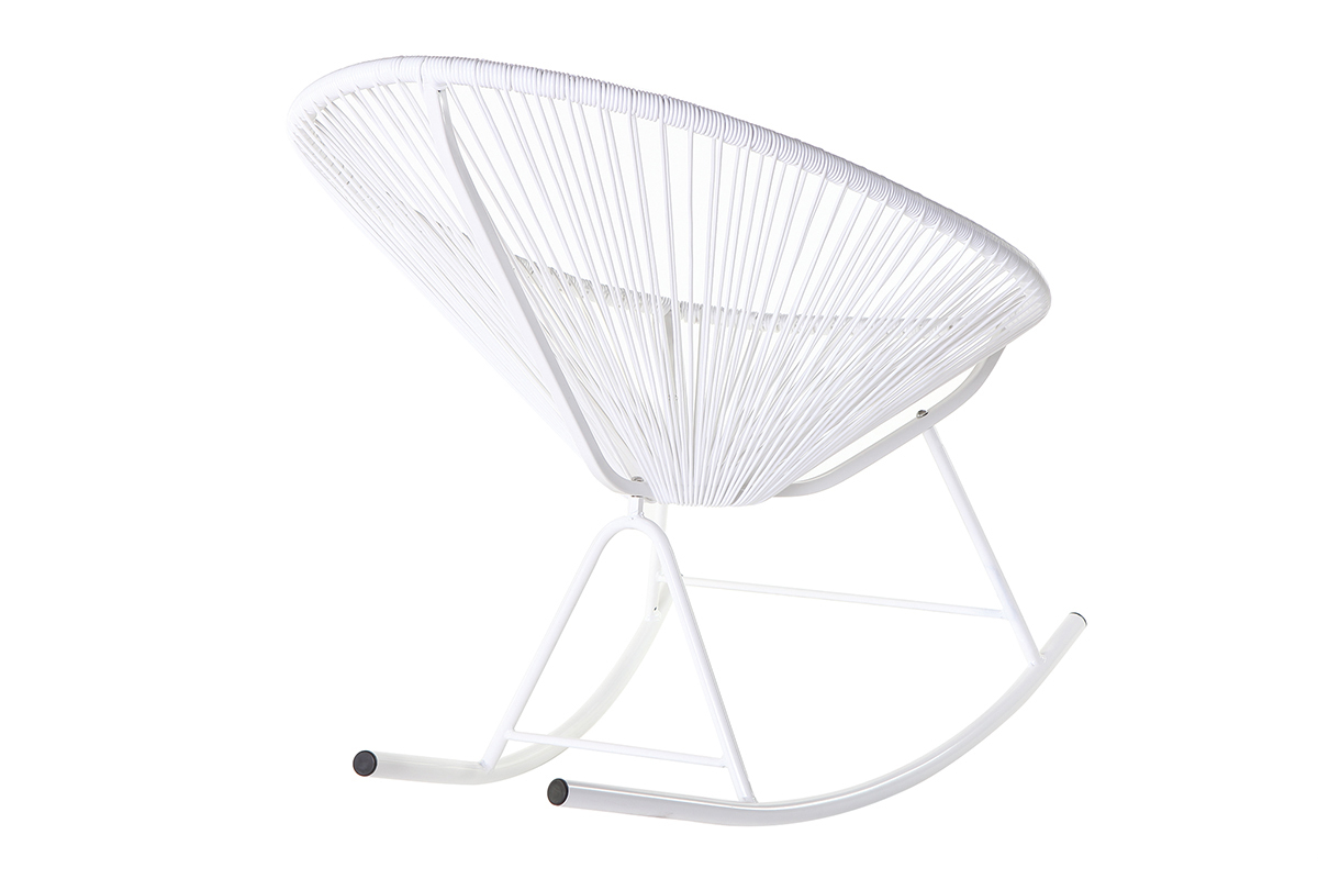 Rocking chair en fils de rsine blanc BELLAVISTA