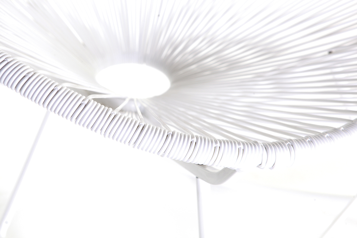 Rocking chair en fils de rsine blanc BELLAVISTA