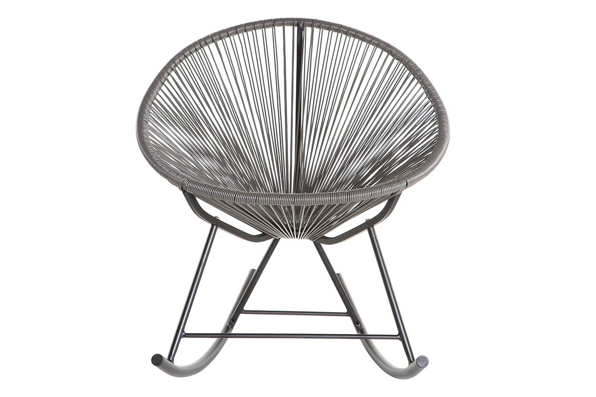 Rocking chair en fils de rsine gris BELLAVISTA