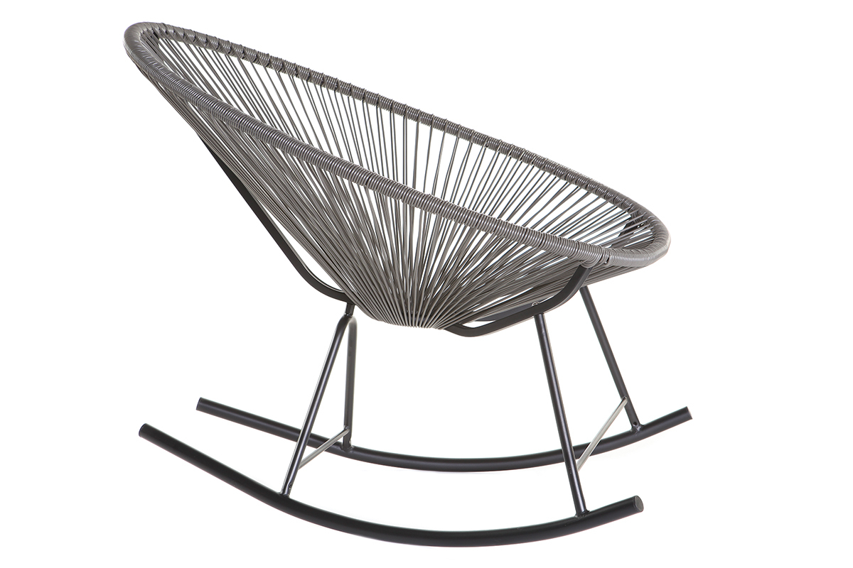 Rocking chair en fils de rsine gris BELLAVISTA