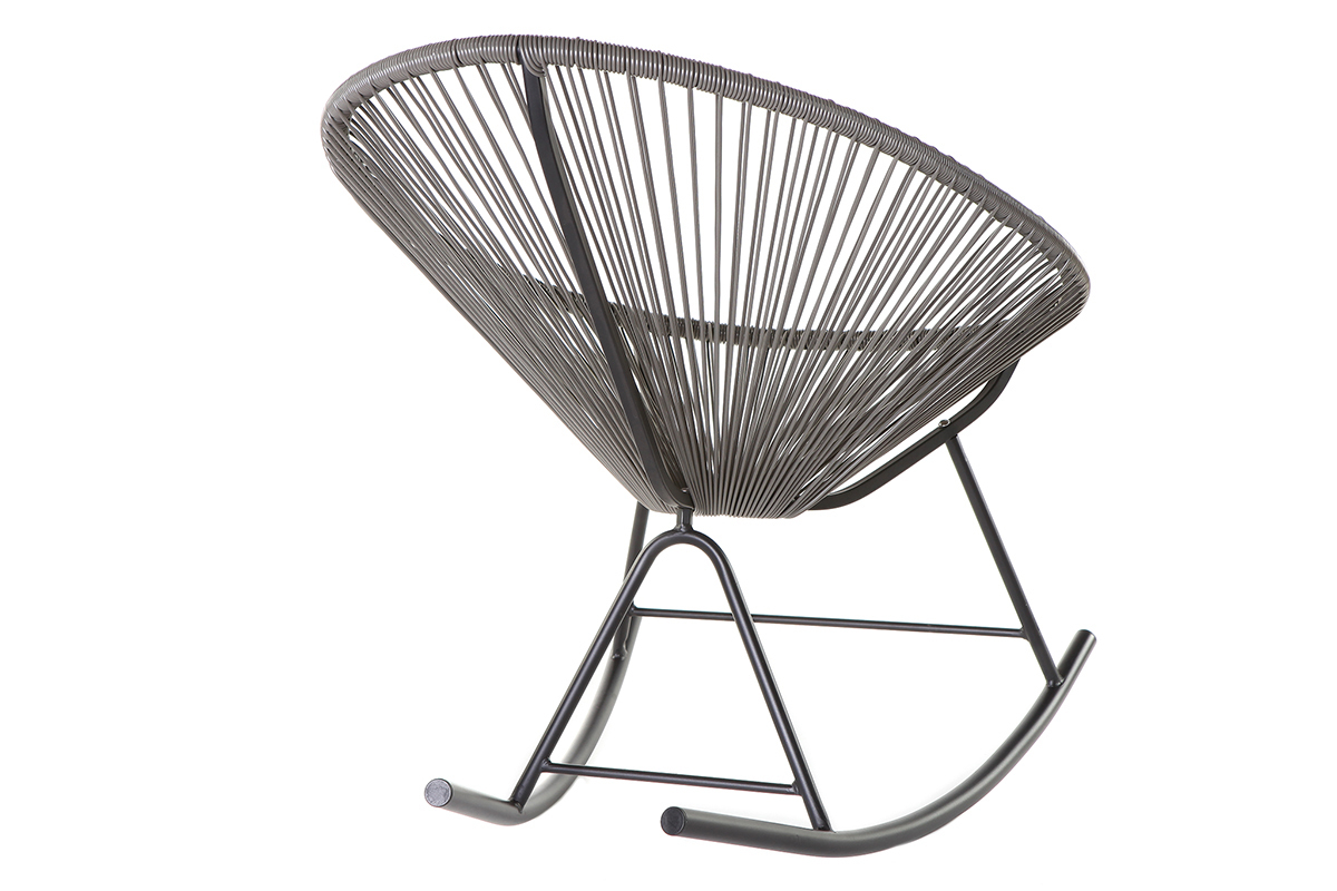 Rocking chair en fils de rsine gris BELLAVISTA