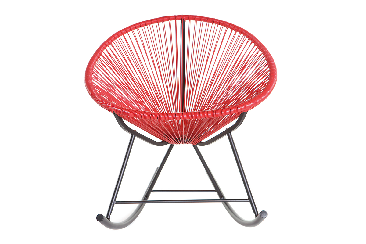Rocking chair en fils de rsine rouge BELLAVISTA