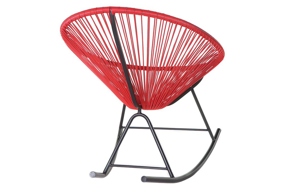Rocking chair en fils de rsine rouge BELLAVISTA