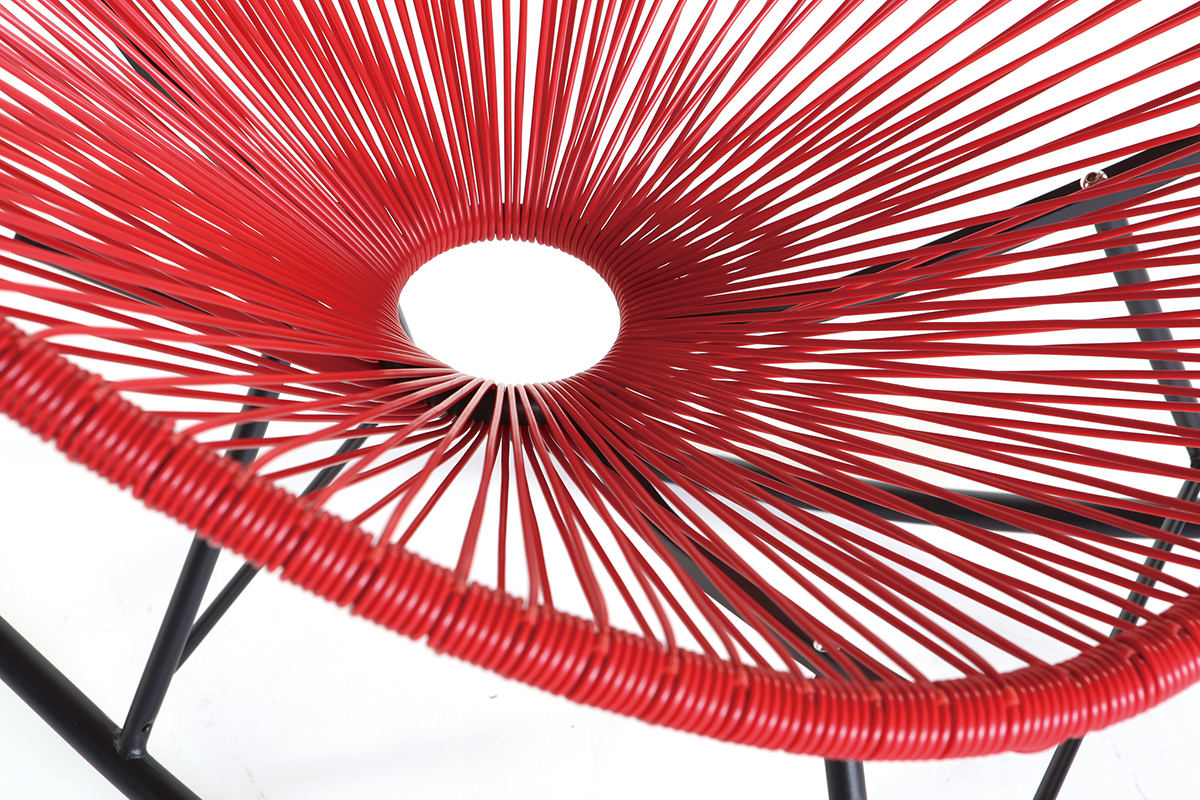 Rocking chair en fils de rsine rouge BELLAVISTA