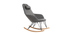 Rocking chair en tissu gris fonc&eacute; avec pieds m&eacute;tal et fr&ecirc;ne JHENE