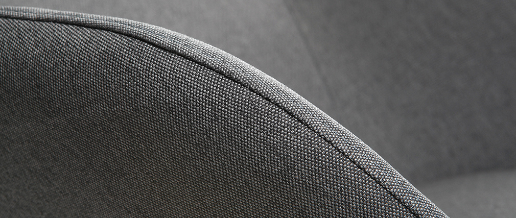 Rocking chair en tissu gris fonc� avec pieds m�tal et fr�ne JHENE