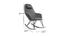Rocking chair en tissu gris fonc&eacute; avec pieds m&eacute;tal et fr&ecirc;ne JHENE