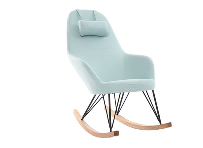 Miliboo Rocking Chair Design Effet Velours texturé Beige Rhapsody