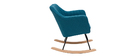 Rocking chair scandinave en tissu bleu canard ALEYNA