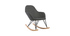Rocking chair tissu gris anthracite pieds métal et frêne JHENE
