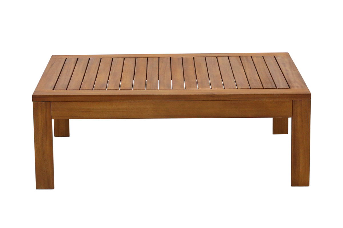 Salon de jardin 3-4 places en bois massif, 2 sets de housse (taupe ou �cru) et accoudoirs tress�s ALOHA