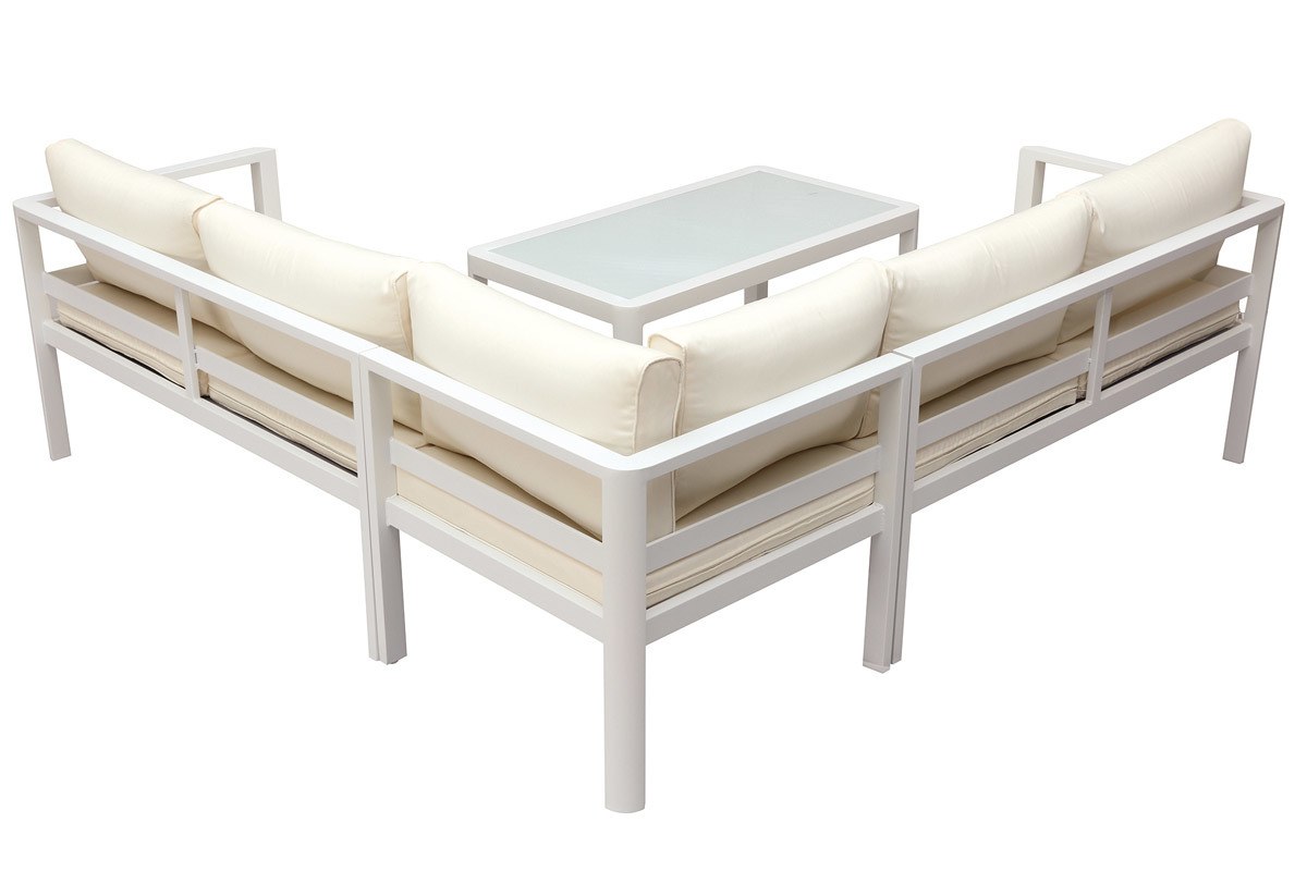 Salon de jardin design blanc avec table basse TONIGHT
