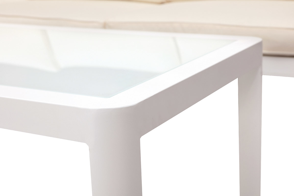 Salon de jardin design blanc avec table basse TONIGHT