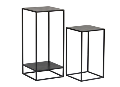 Sellettes gigognes en métal noir L34 cm (lot de 2) IGGY