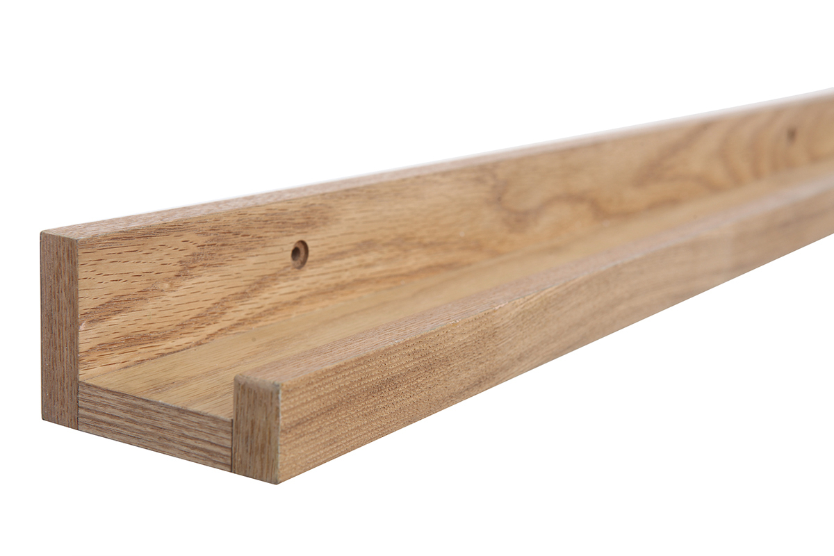 Support mural cadres photos - tagre linaire en bois clair chne L120 cm LINEA