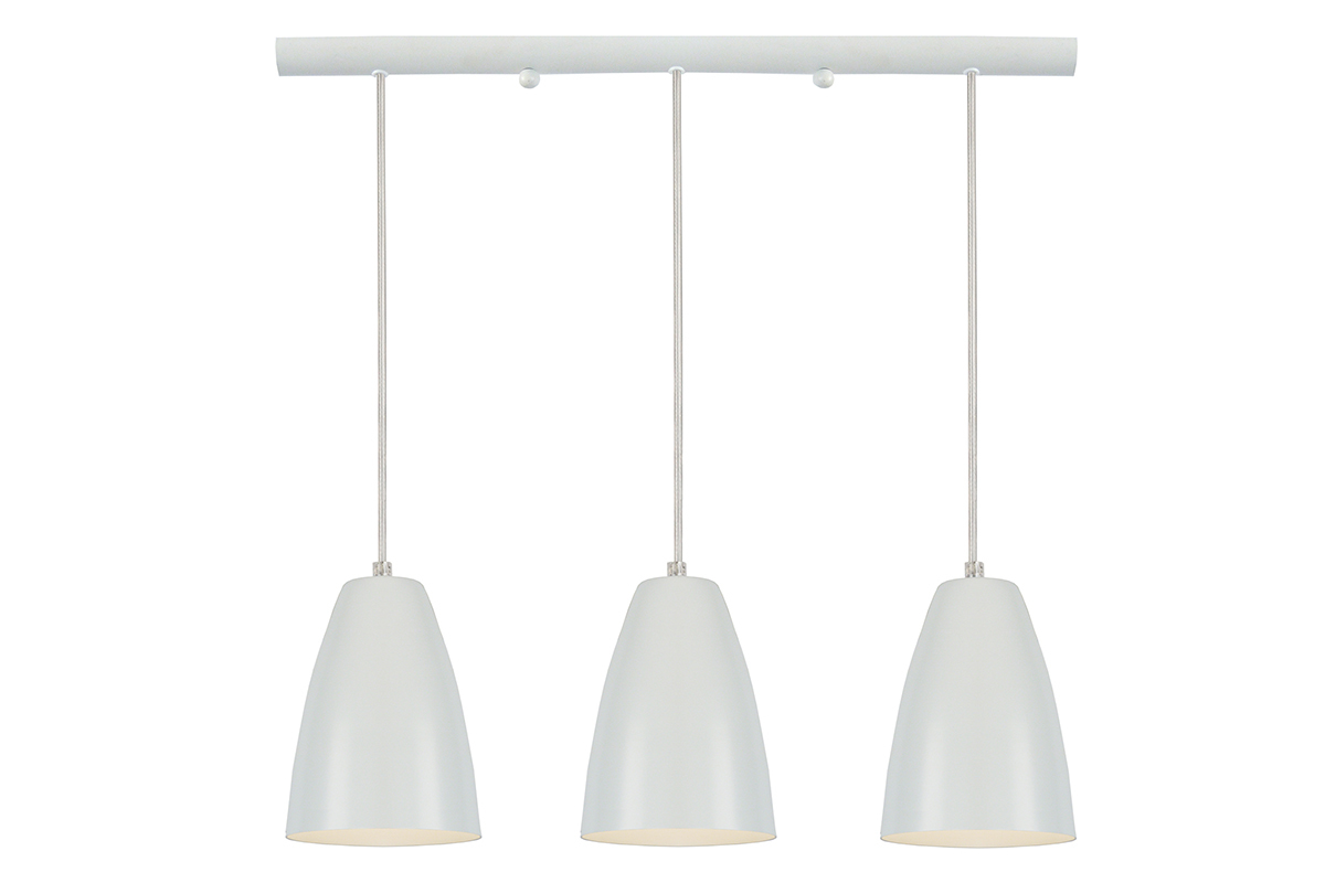 Suspension barre design 3 lumires blanc FRIDAY