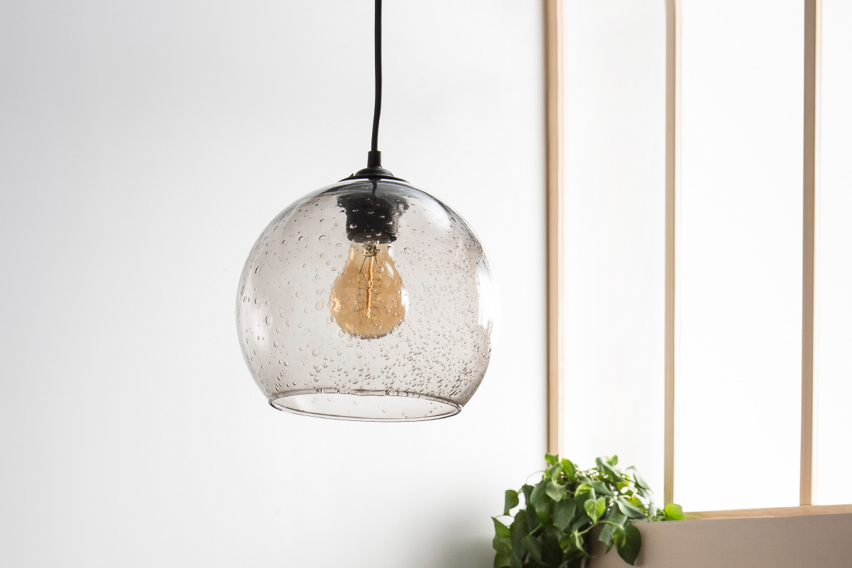 Suspension boule design verre fum� SPHERE