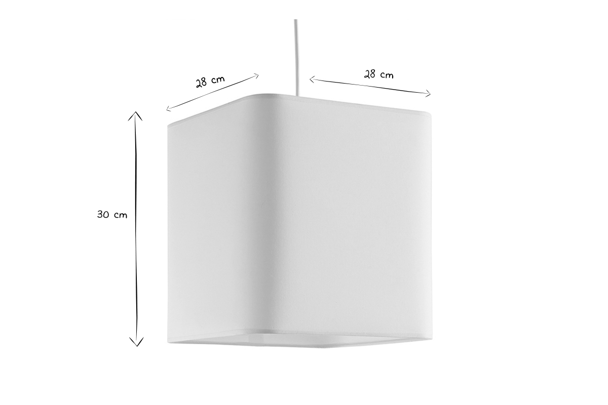 Suspension cube vintage en coton �cru L28 cm CUBO
