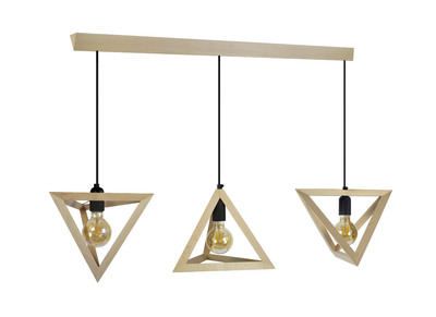 Suspension design en bois 3 lampes DUNE