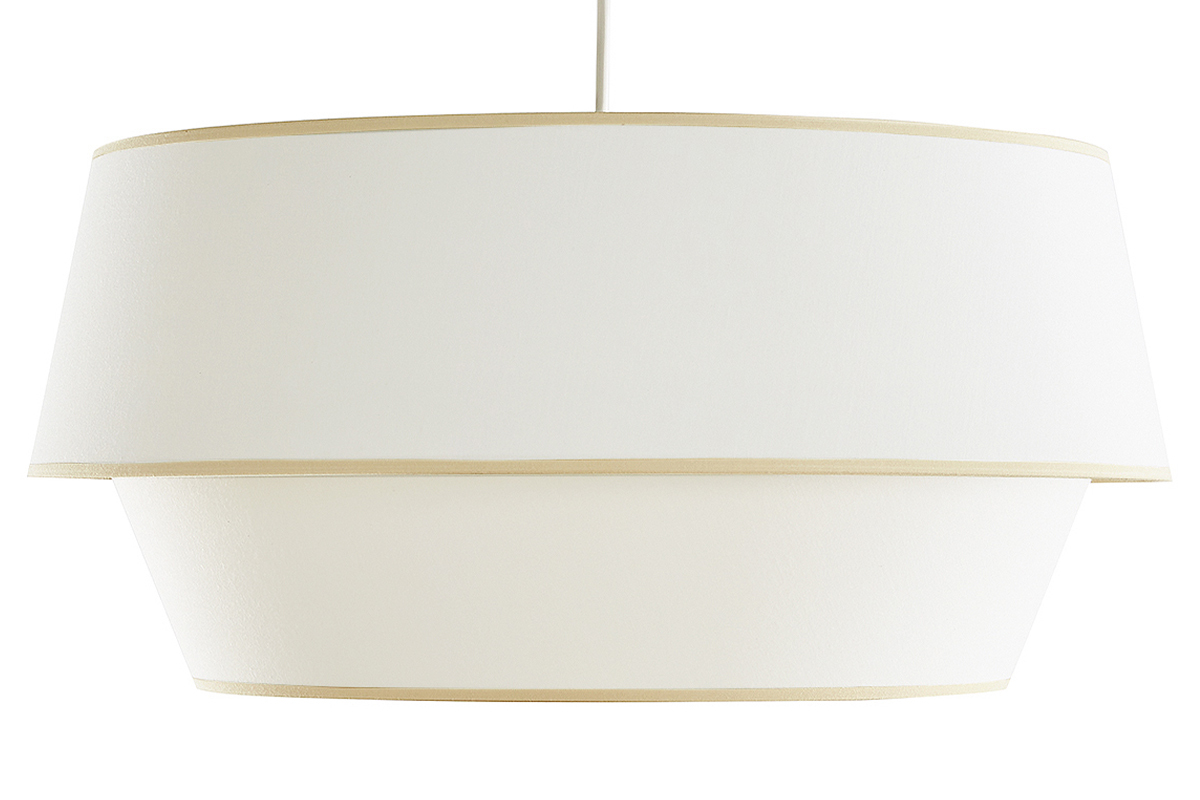 Suspension design en tissu coton blanc cass� D45 cm SENSA