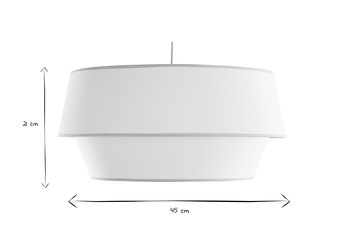 Suspension design en tissu coton blanc cass� D45 cm SENSA
