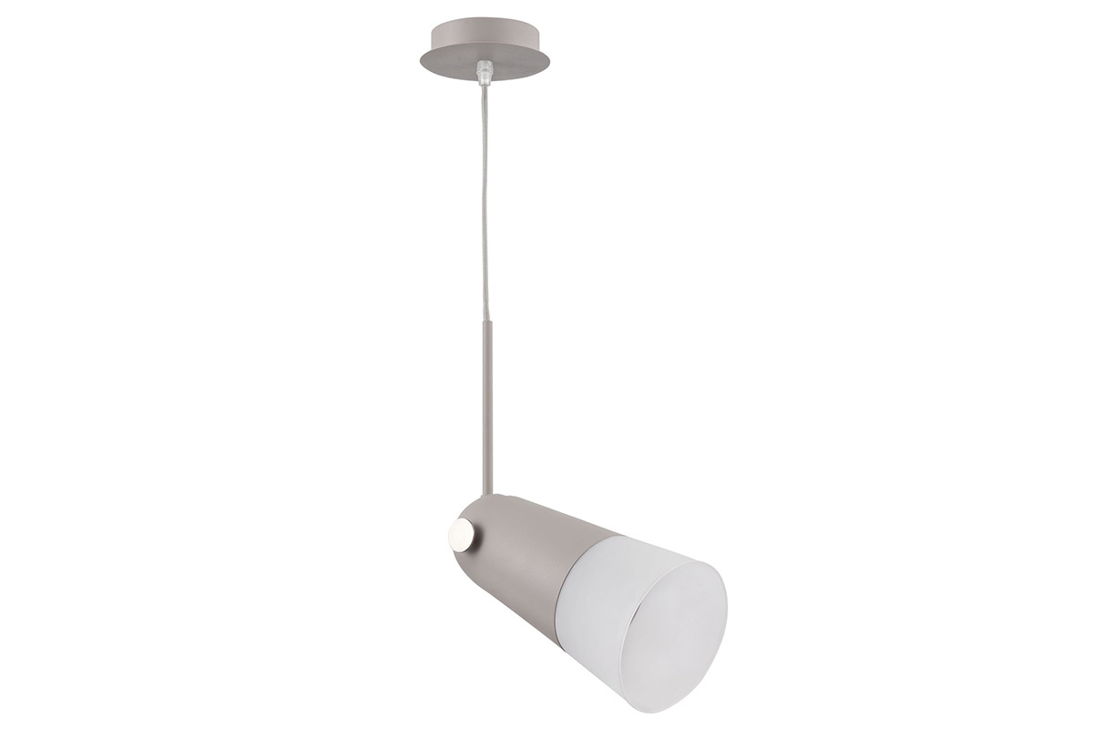 Suspension design gris mat en m�tal et verre NOVARA