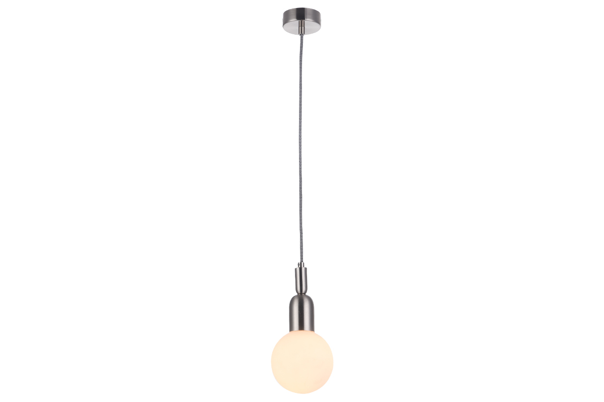 Suspension design m�tal chrom� et globe verre BULB