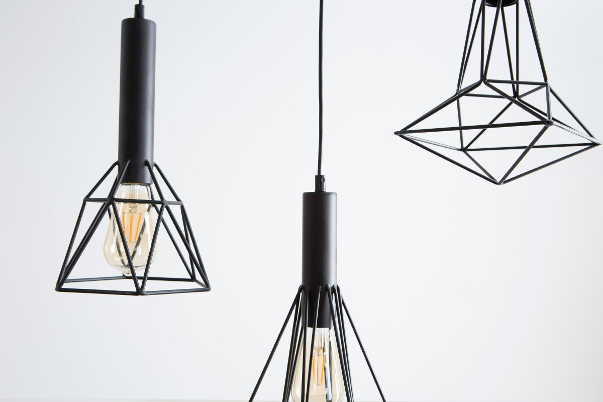 Suspension design multiple m�tal noir DIAMANT