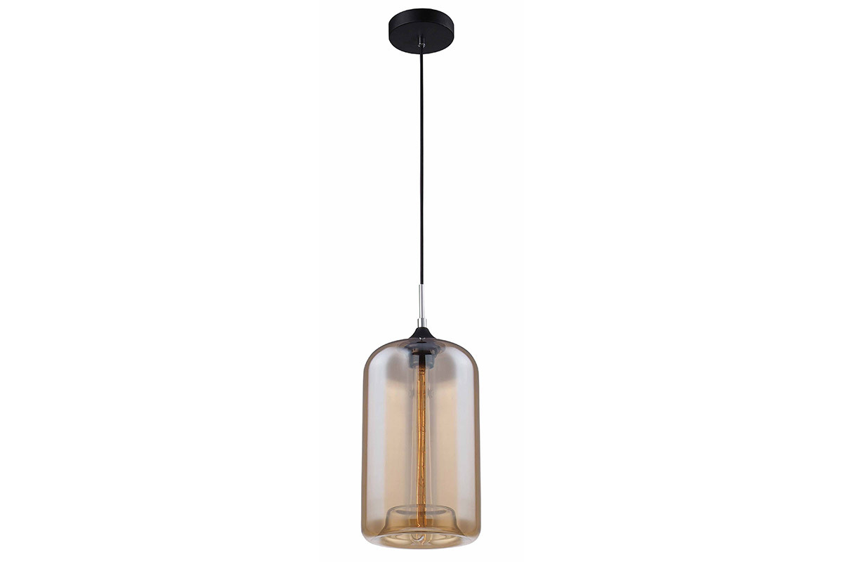 Suspension design verre souffl� fum� MILAN