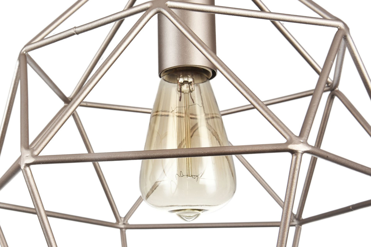 Suspension filaire design m�tal beige 3 lampes BALUNG