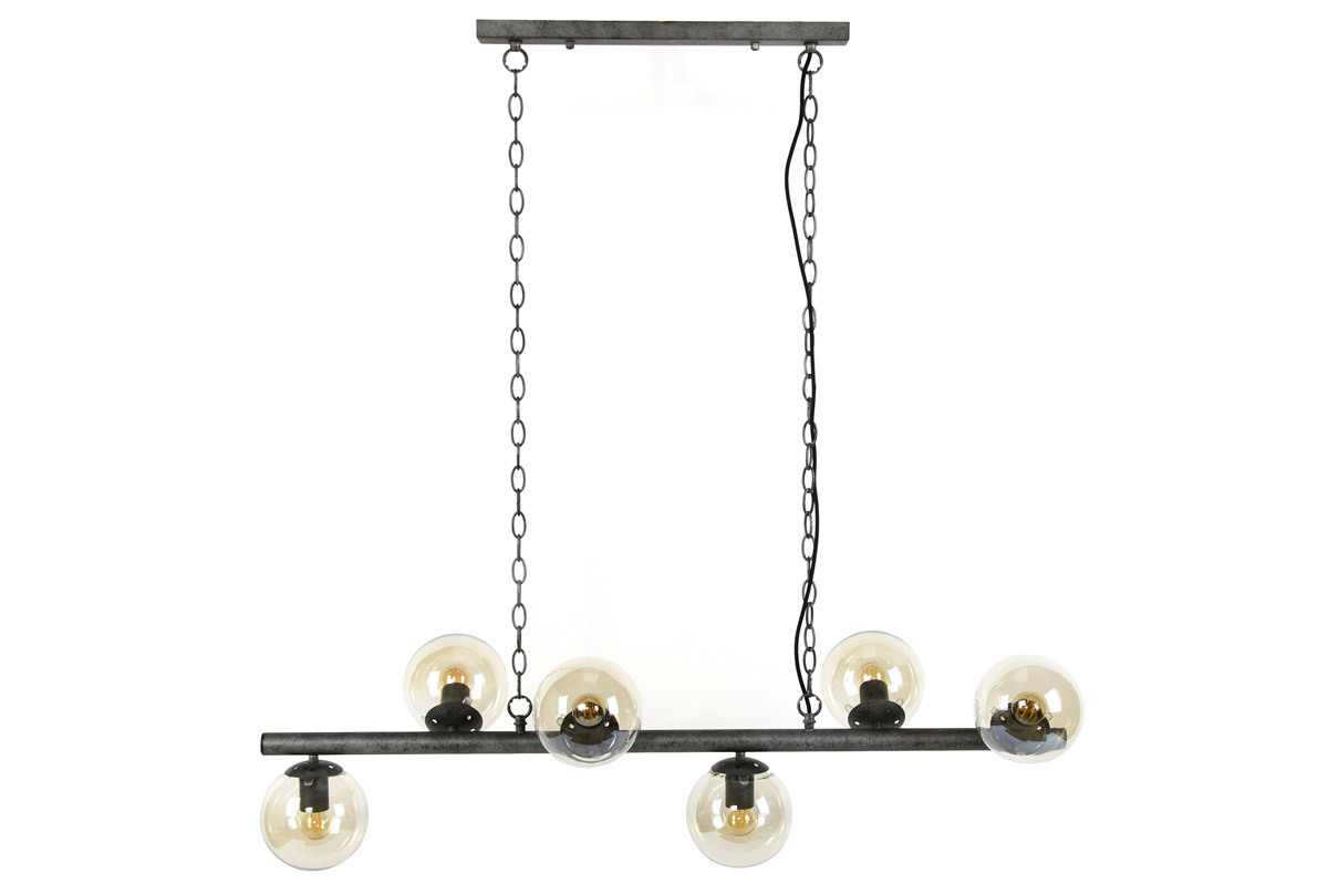 Suspension industrielle 6 lampes en m�tal vieilli BLOW