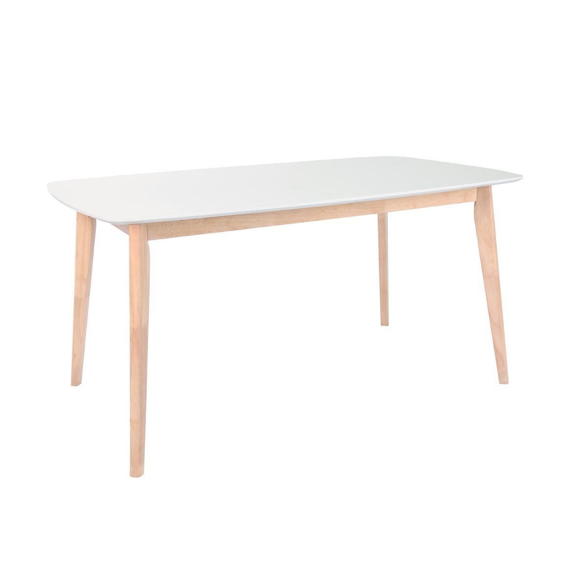 Table à manger design blanc et bois clair L120 cm LEENA vue1