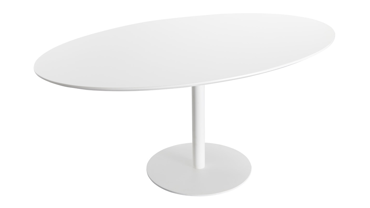 Table à manger design blanche ovale L169 cm HALIA - Miliboo