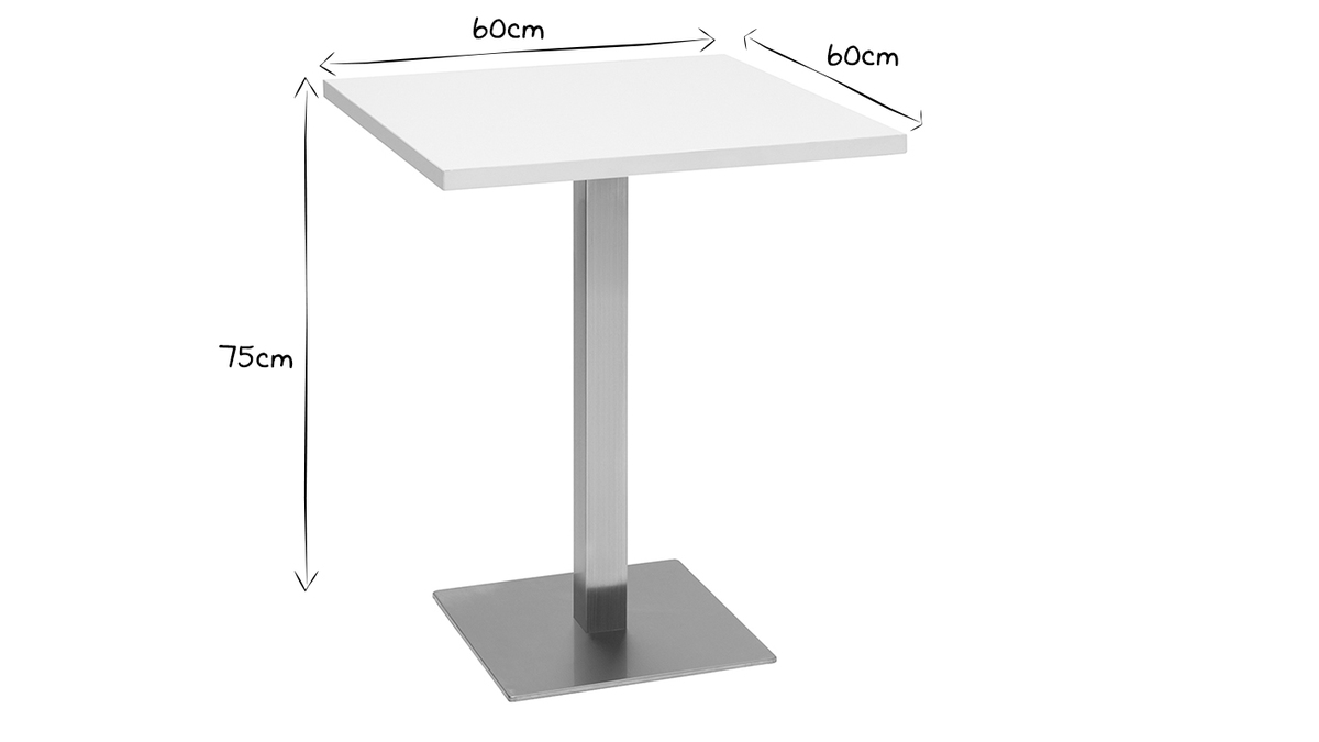 Table à manger design carrée blanche JORY