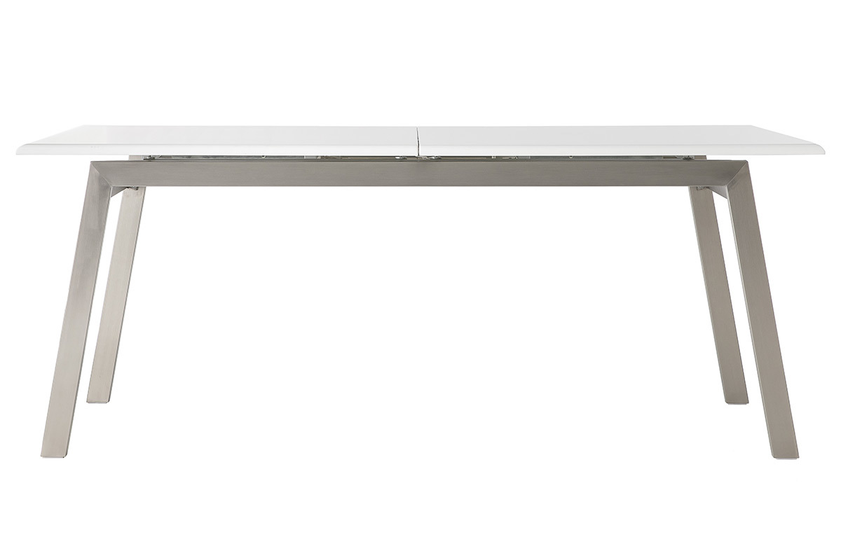 Table � manger design extensible blanche et m�tal L188-238 cm MARNY