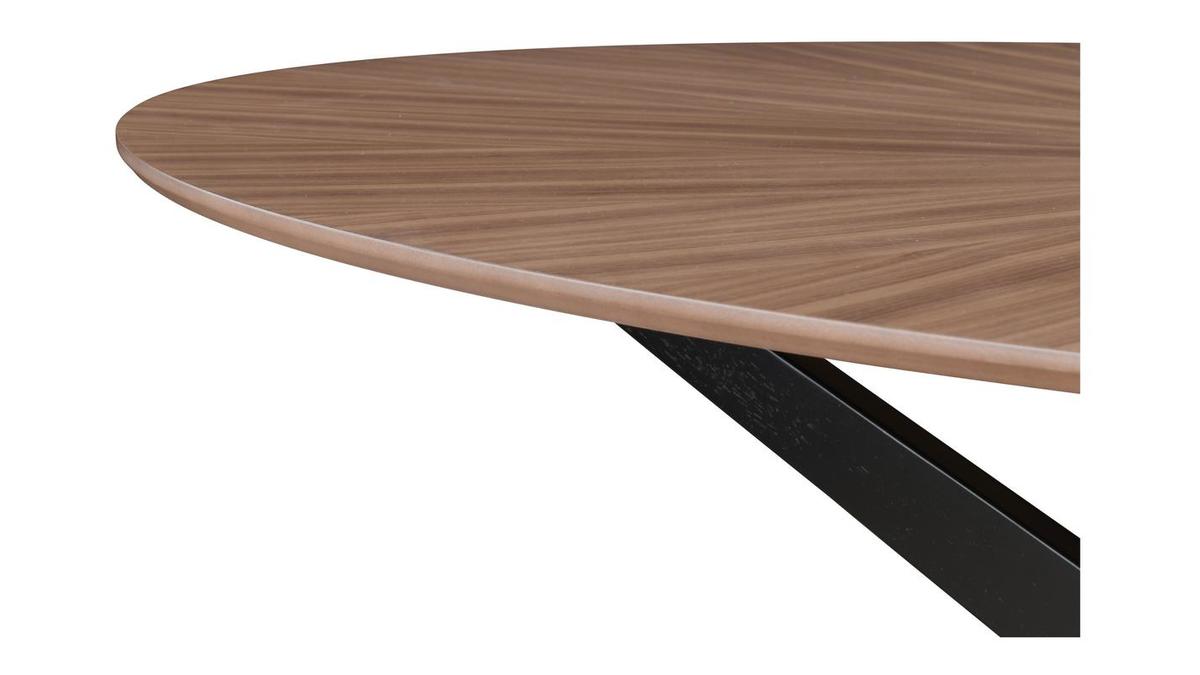 Table à manger design ovale noyer L160 cm DIELLI