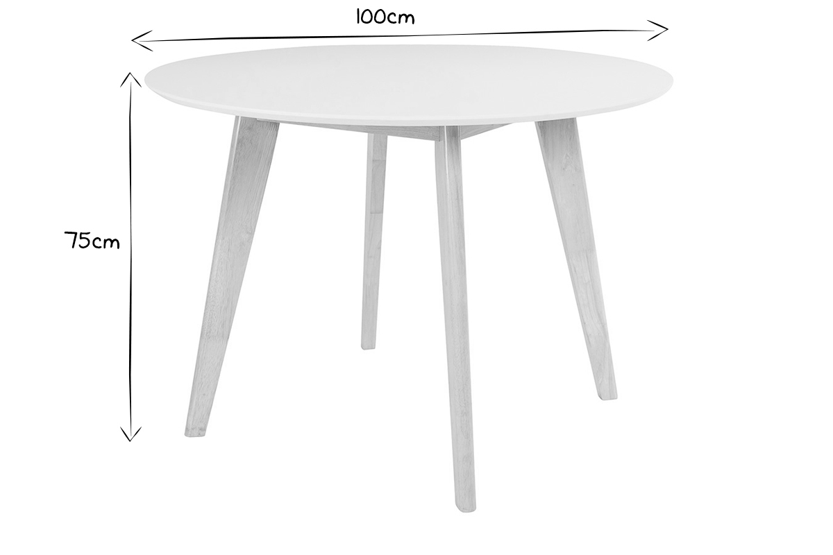 Table  manger design ronde D100 cm LEENA
