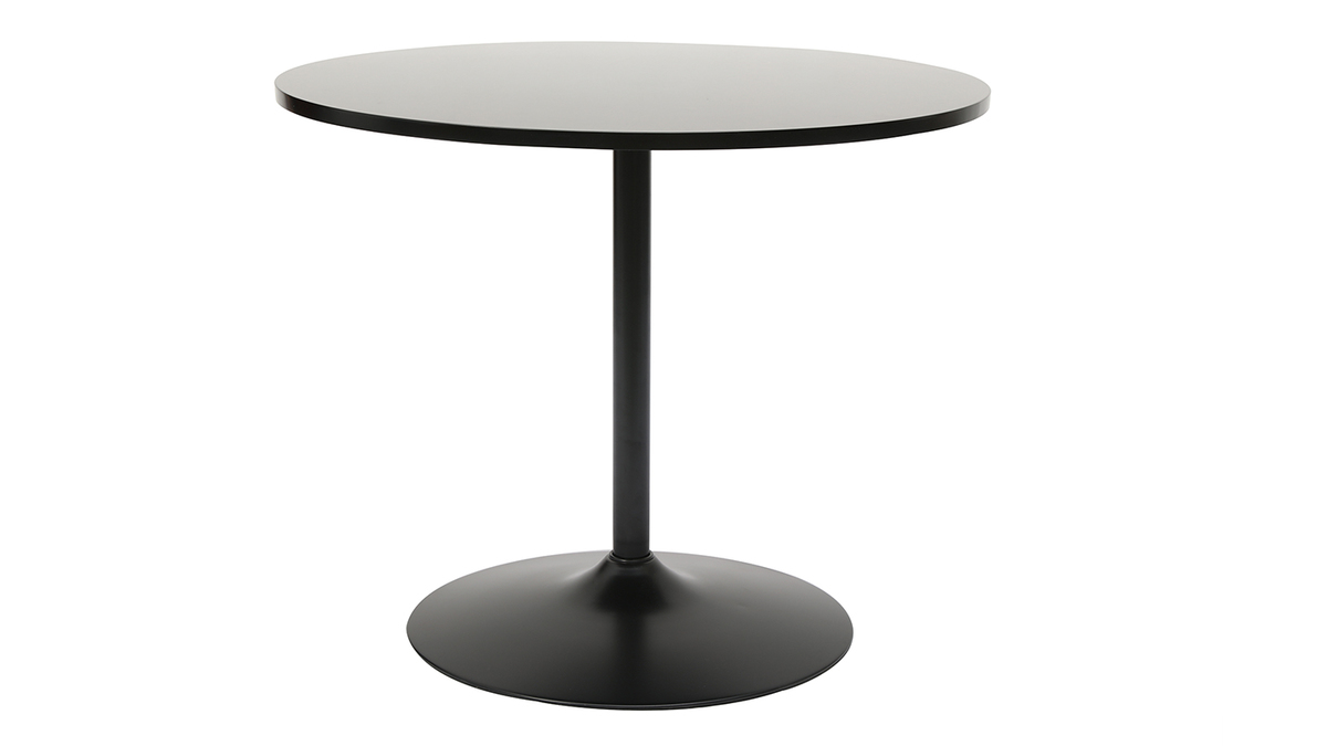 Table à manger design ronde noire D90 cm CALISTA - Miliboo & Stéphane Plaza