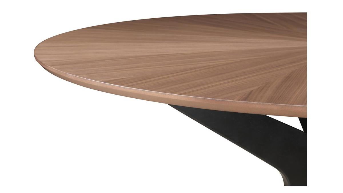 Table à manger design ronde noyer D120 cm DIELLI