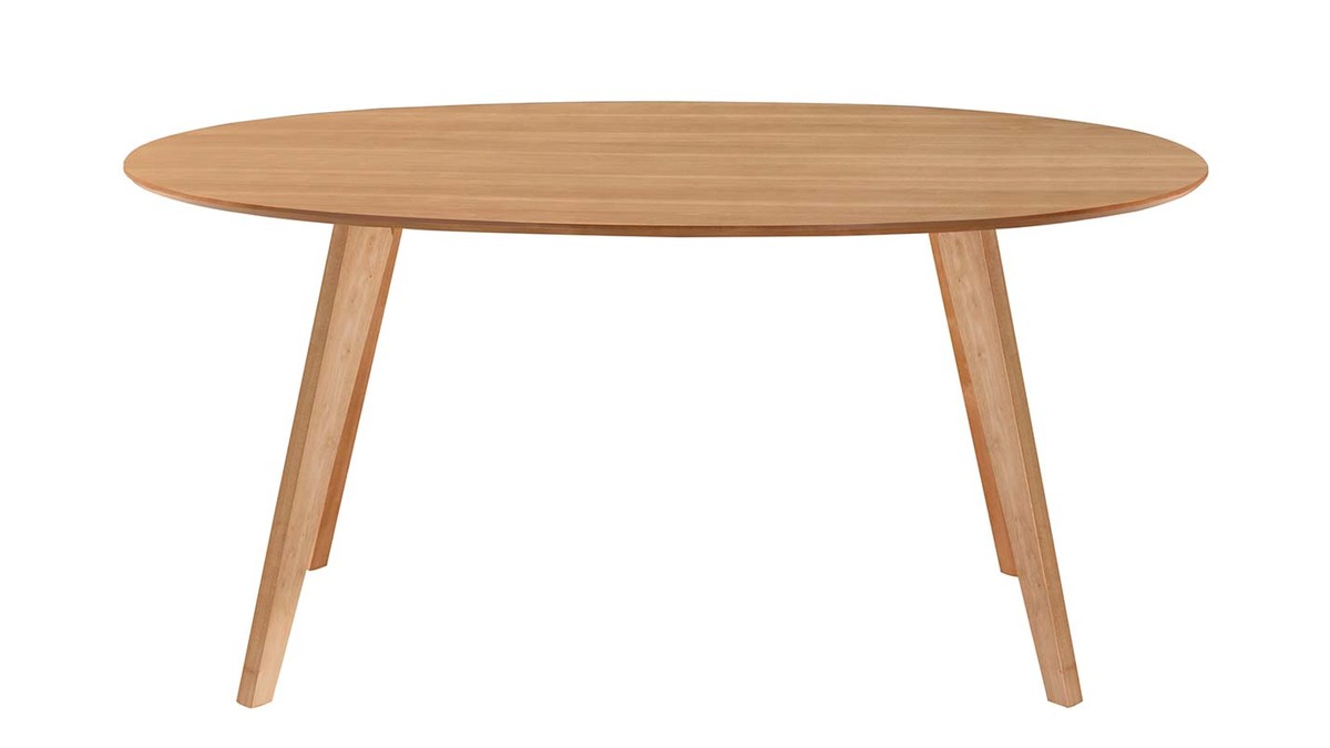 Table à manger design scandinave ovale bois clair L160 cm MARIK